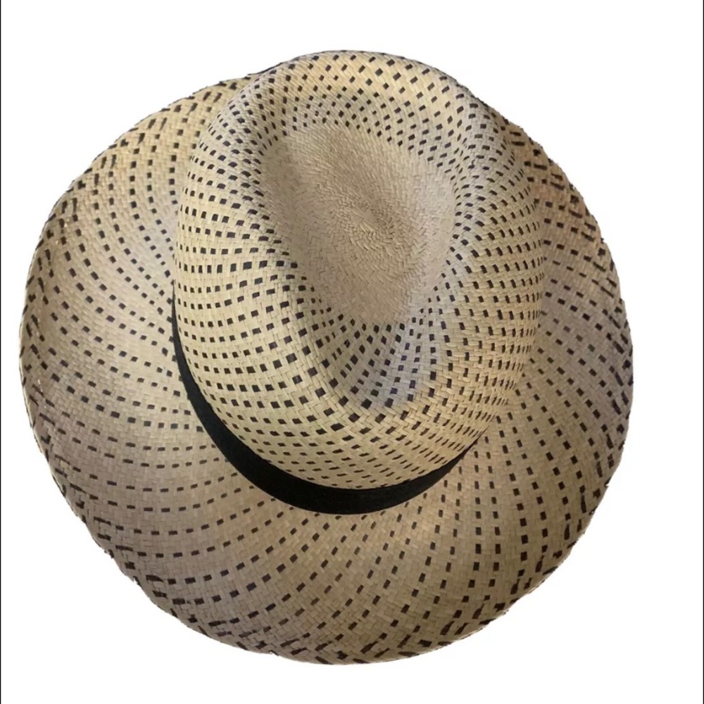 Genuine Panama Straw Hat Handmade In Ecuador Sz 60 - Picture 4 of 9